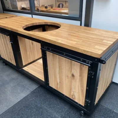 kuchnia ogrodowa dębowa grill